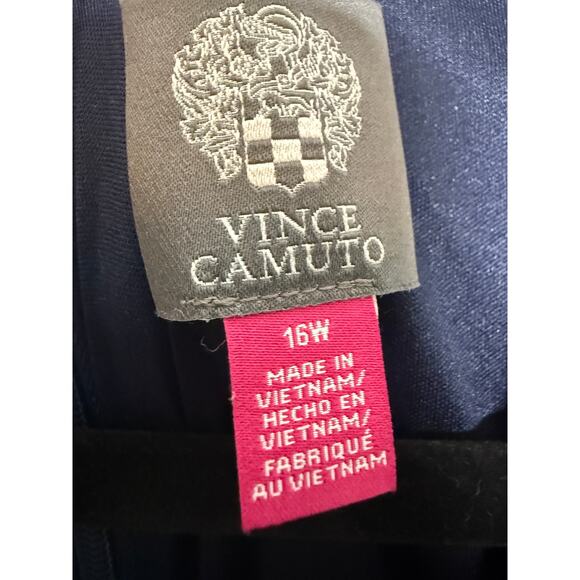 NWT Plus Size Formal Gown Navy Glitter Long Sleeve | Wrap Maxi Evening Dress 16W - Picture 4 of 6